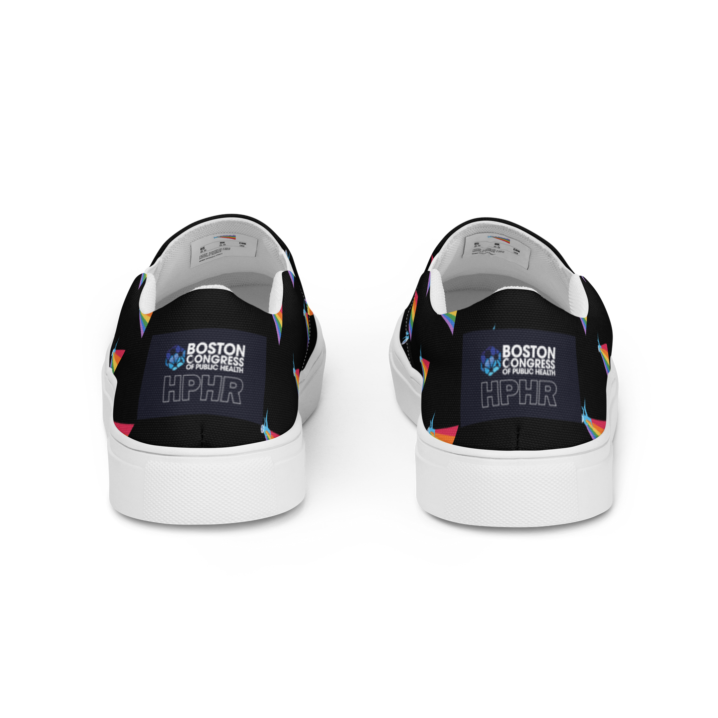 Our PRIDE Women’s Slip-On Canvas Shoes (Black Background)
