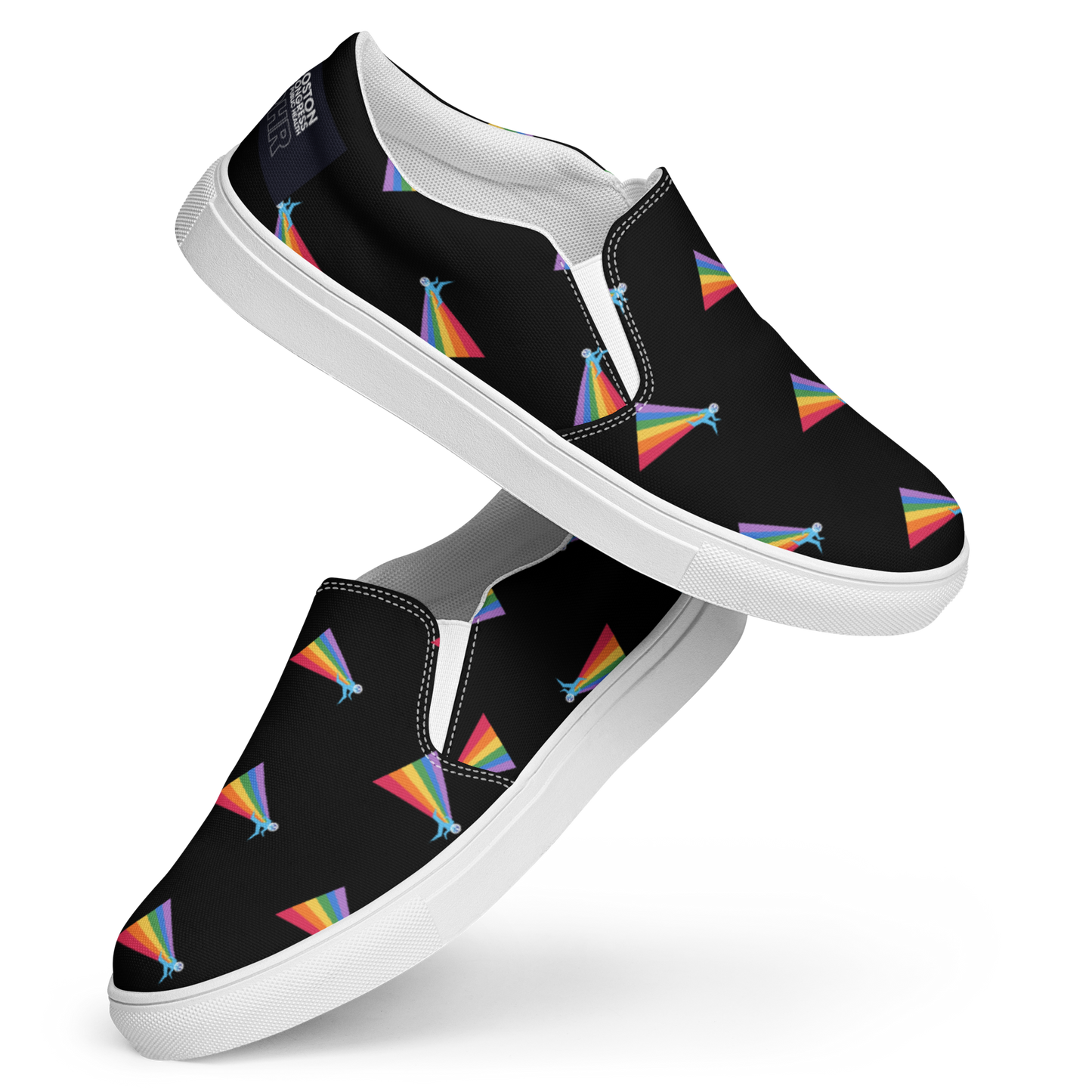 Our PRIDE Women’s Slip-On Canvas Shoes (Black Background)