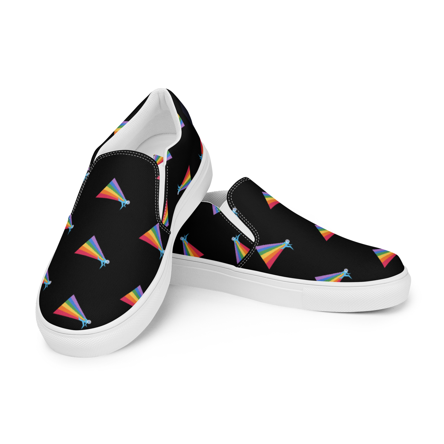 Our PRIDE Women’s Slip-On Canvas Shoes (Black Background)