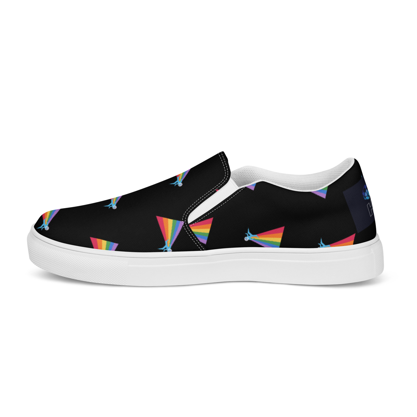 Our PRIDE Women’s Slip-On Canvas Shoes (Black Background)