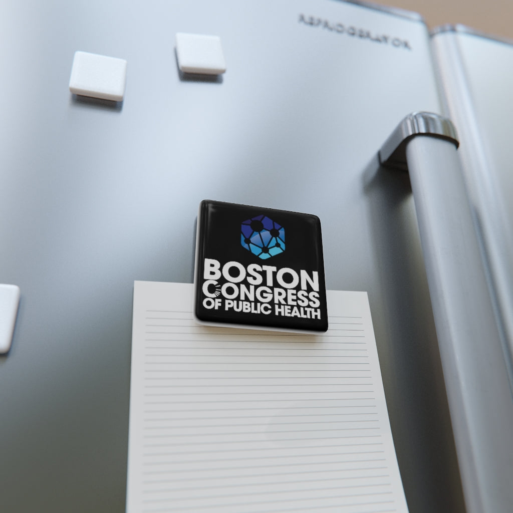 BCPH (Black Background) Porcelain Magnet, Square