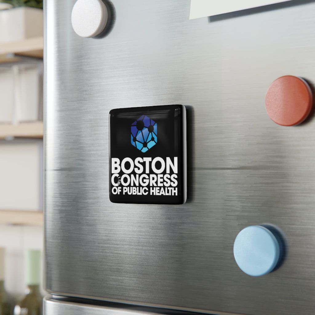 BCPH (Black Background) Porcelain Magnet, Square