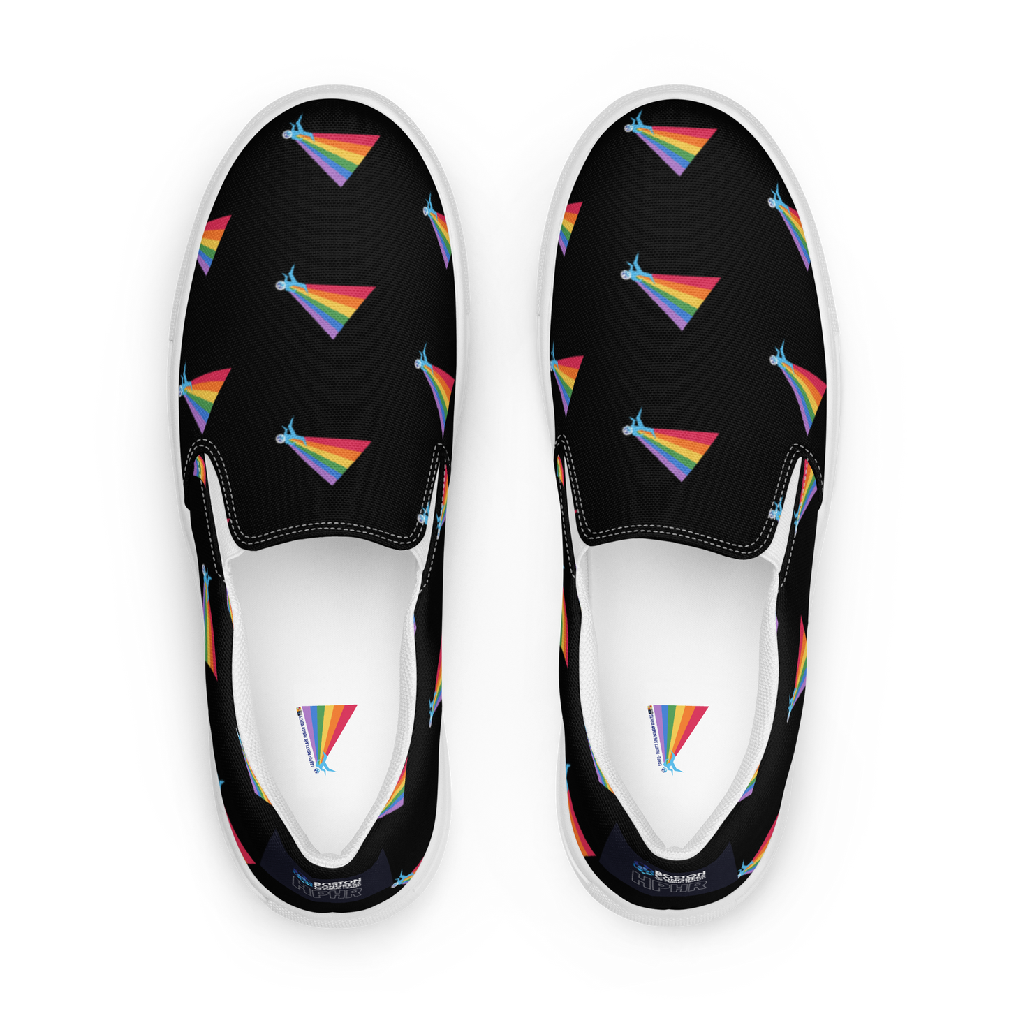 Our PRIDE Women’s Slip-On Canvas Shoes (Black Background)