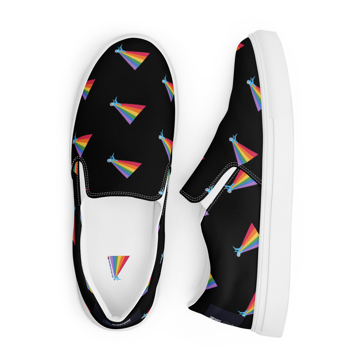 Our PRIDE Women’s Slip-On Canvas Shoes (Black Background)