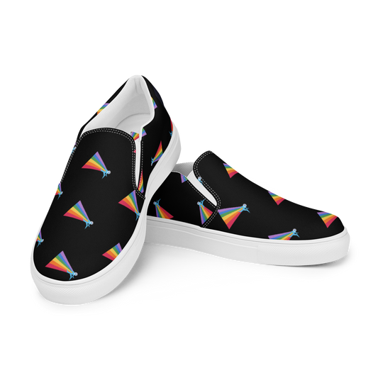 Our PRIDE Women’s Slip-On Canvas Shoes (Black Background)