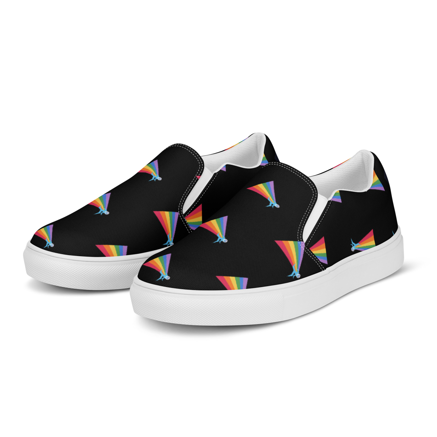 Our PRIDE Women’s Slip-On Canvas Shoes (Black Background)